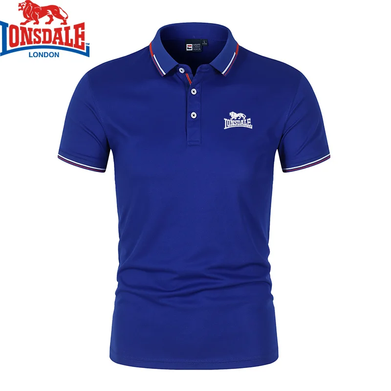 Embroidered LONSDALE Polo New Summer Polo Shirt Men High Quality Men\'s Short Sleeve Top Business Casual Polo-shirt for Men