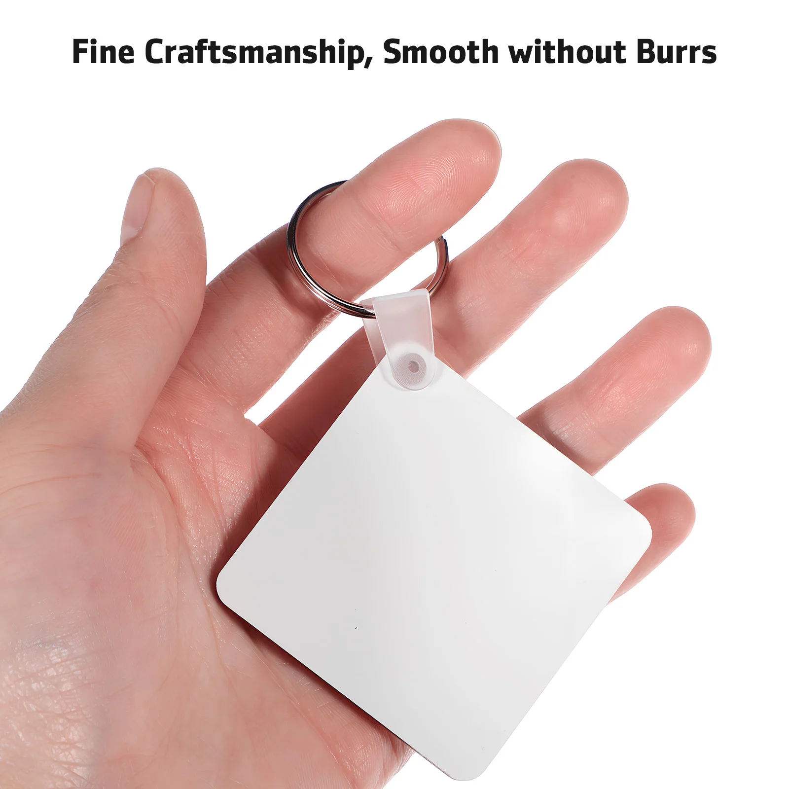 40pcs Keychain Set Sublimation Blanks Clear naments Decorations Square Double Sided Craft Supplies Vinyl Photo Custom