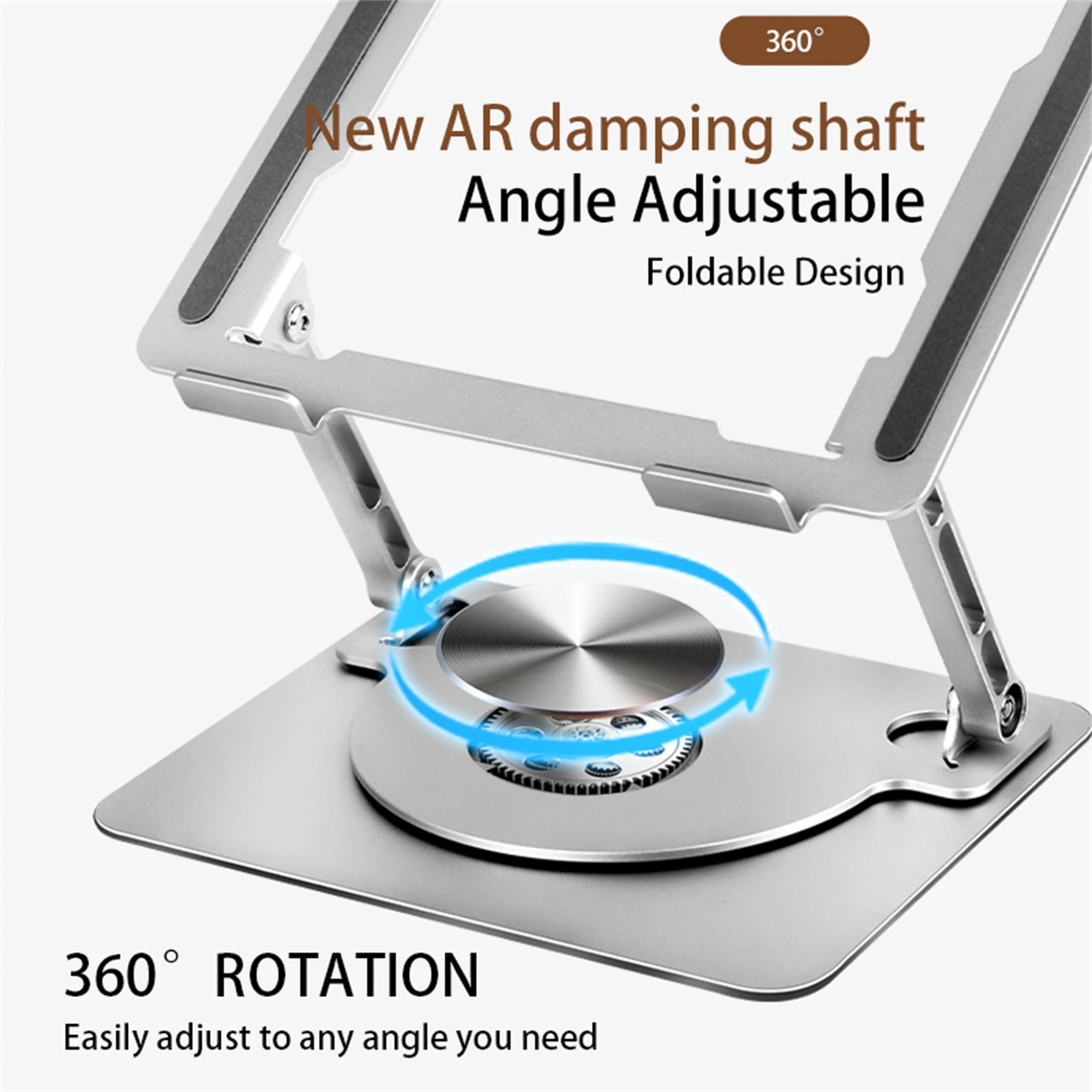 360° Rotatable Laptop Tablet Holder Aluminum Alloy Desktop Stand Hollow Out Heat Dissipation For Macbook 10-16 inch Laptop Mount