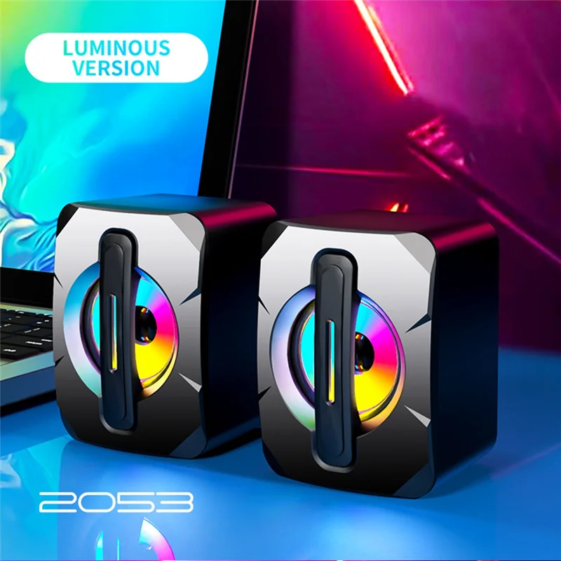 

A79U-2 Pcs Speaker USB Subwoofer Light Emitting Mini Computer Speaker Mobile Phone Laptop Desktop Speaker Hifi Stereo Speaker