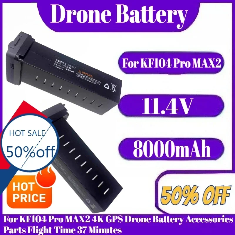 

KF104 MAX 11.4V 8000mAh Battery For KF104 Pro MAX2 4K GPS Drone Battery Accessories Parts Flight Time 37 Minutes