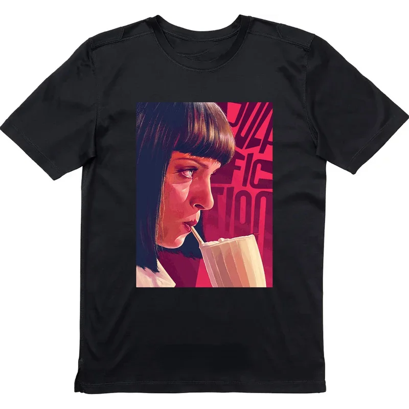 Śmieszna Pulp Fiction koszulka Mia Wallace Quentin Tarantino z grafiką z lat 90. W stylu Vintage kobiety mężczyźni oddychające koszule wygodna koszulka