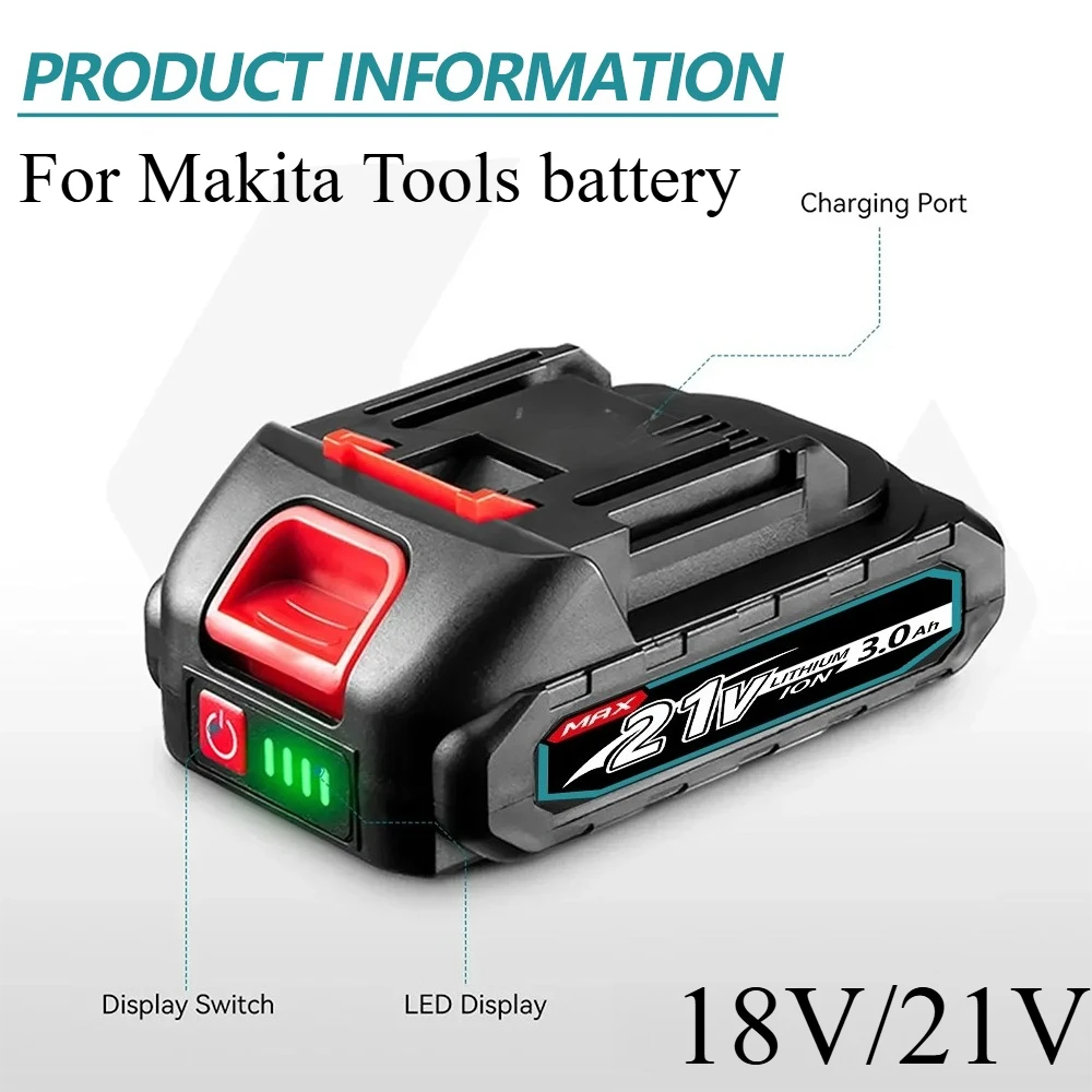 

Rechargeable 21V 6000/9000mAh Li-ion Battery For Makita 18V B Series Power Tools