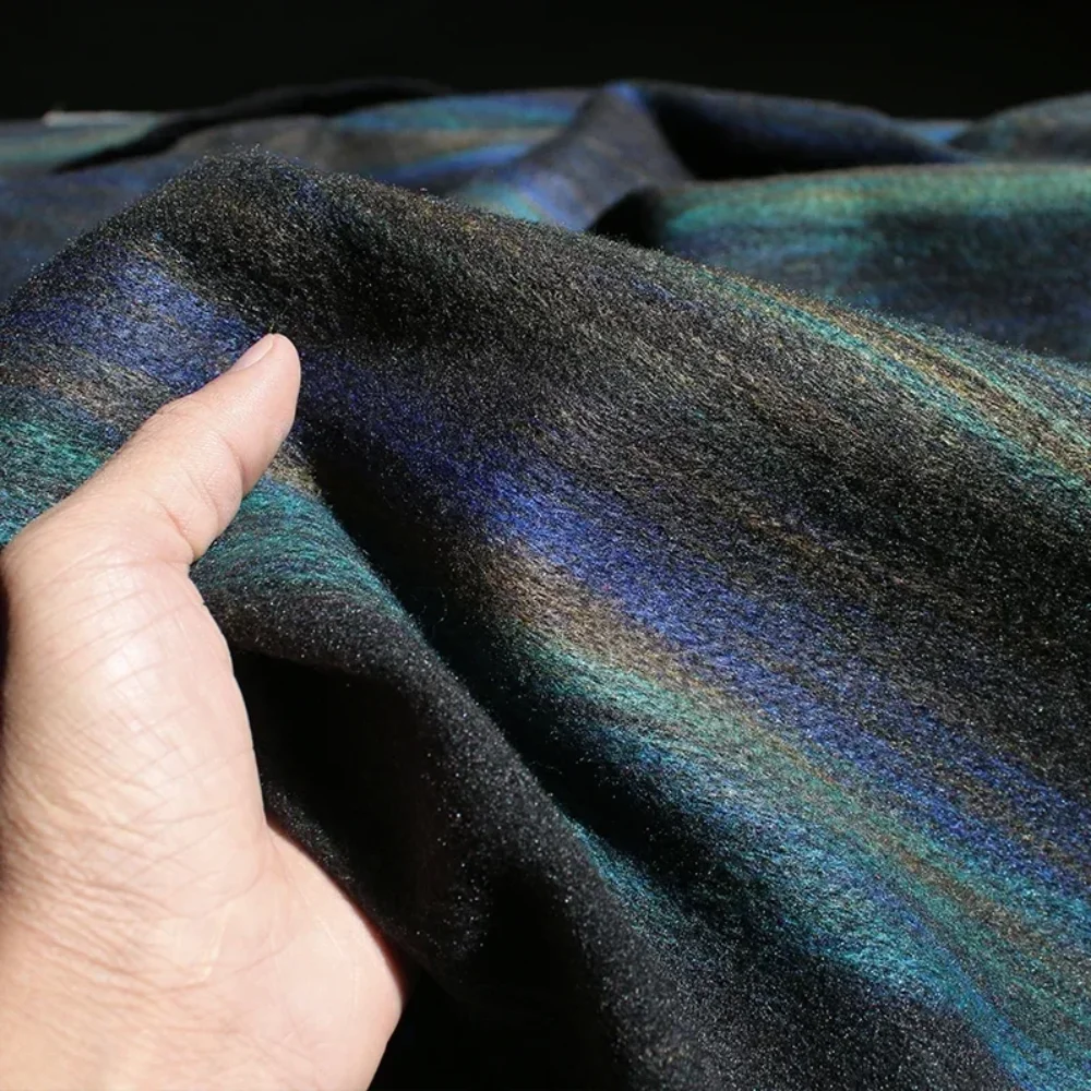 

Heavy Craft Striped Jacquard Imitation Wool Fabric for Coat Clothing Designer Cloth Per Meter Apparel Diy Sewing Material