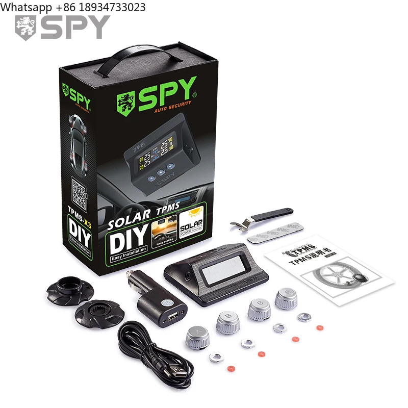 SPY Hot Selling Solar Power Car Tpms Tire Pressure Monitoring System TPMS Tire Pressure Sensors