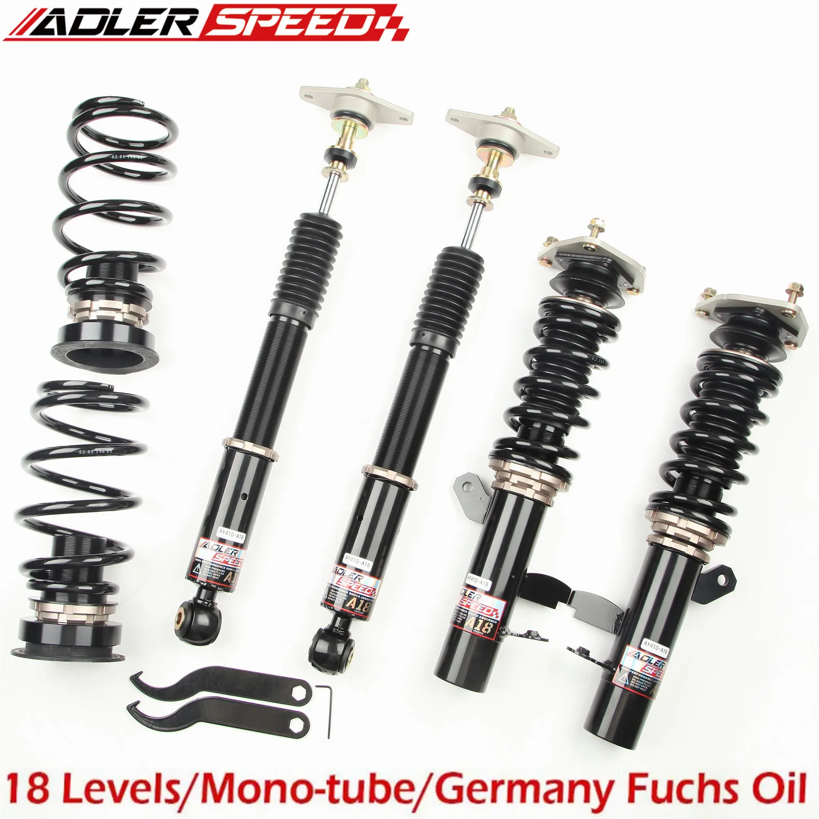 

ADLERSPEED 18 Way Adjust Height Lowering Shocks Coilovers Kit For 12-18 Focus C-Max FWD/Ford C-MAX (MK3) 2013-18