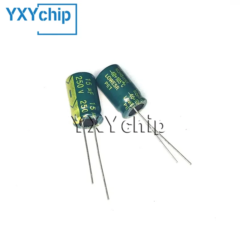 50pcs 15uF 250V 15MFD 250WV Aluminum Electrolytic Capacitor 10*16mm Radial