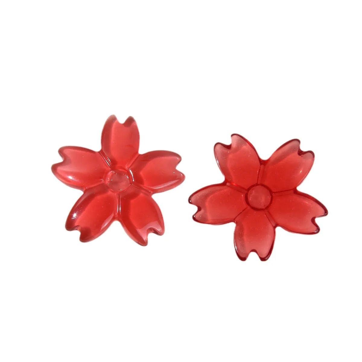 DIY Jewelry Findings Transparent Colors Flatgback Resin Flower Sheet Patch Stickers Fit Girls Hair Clip Garments 30mm 40pcs