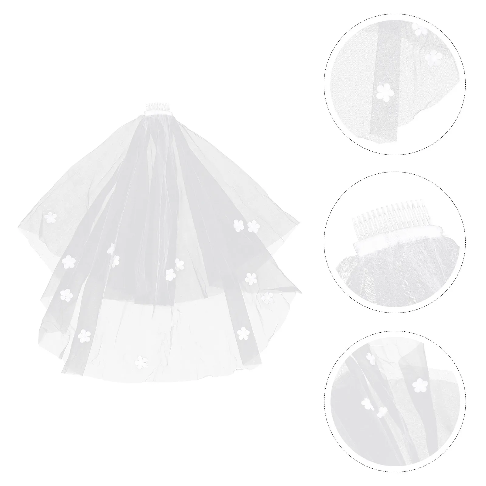 Bridal Veil for Wedding Dress – Elegant Romantic Bride Headpiece, Lightweight Tulle Hair Accessory