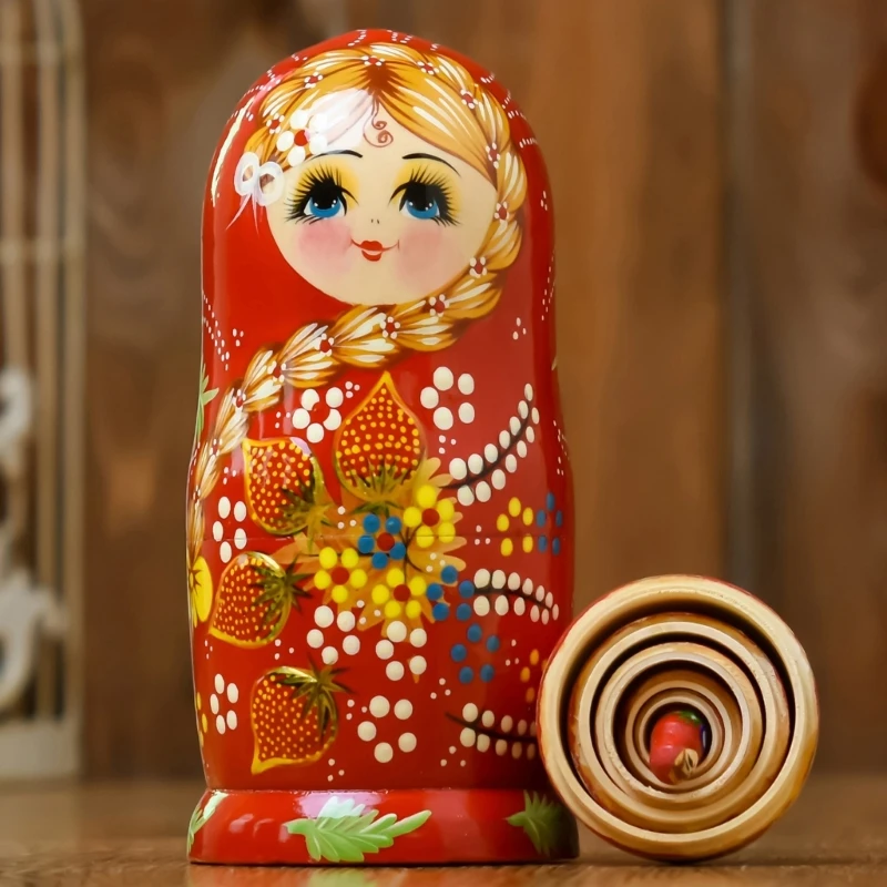 7Layer Matryoshka Russian Nesting Dolls Kids Stacking Toy Festival Home Decors