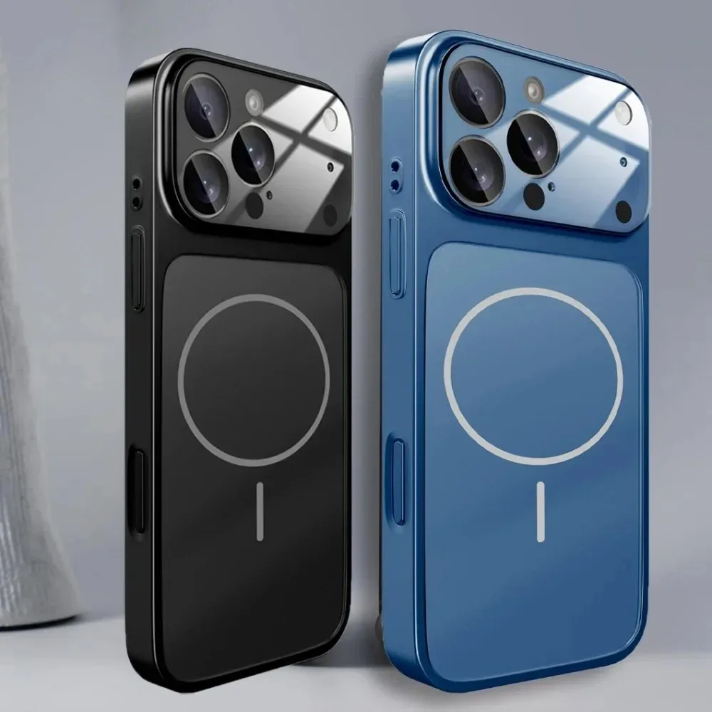 Модный матовый чехол из нано-стекла для iPhone 17, 16, 15, 14, 13 Pro Max | Плюс 17. Air Magnetic Armor Case для беспроводной зарядки Magsafe