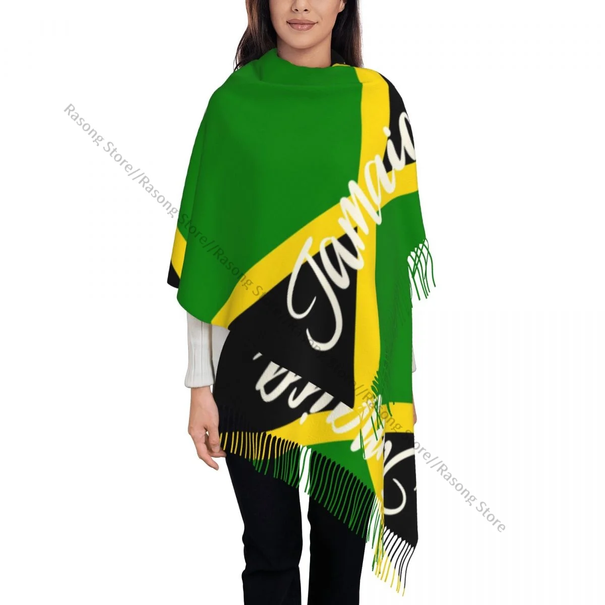 

Jamaica Winter Scarf Shawls Wrap Women Men Warm Bufanda Tassel Scarves