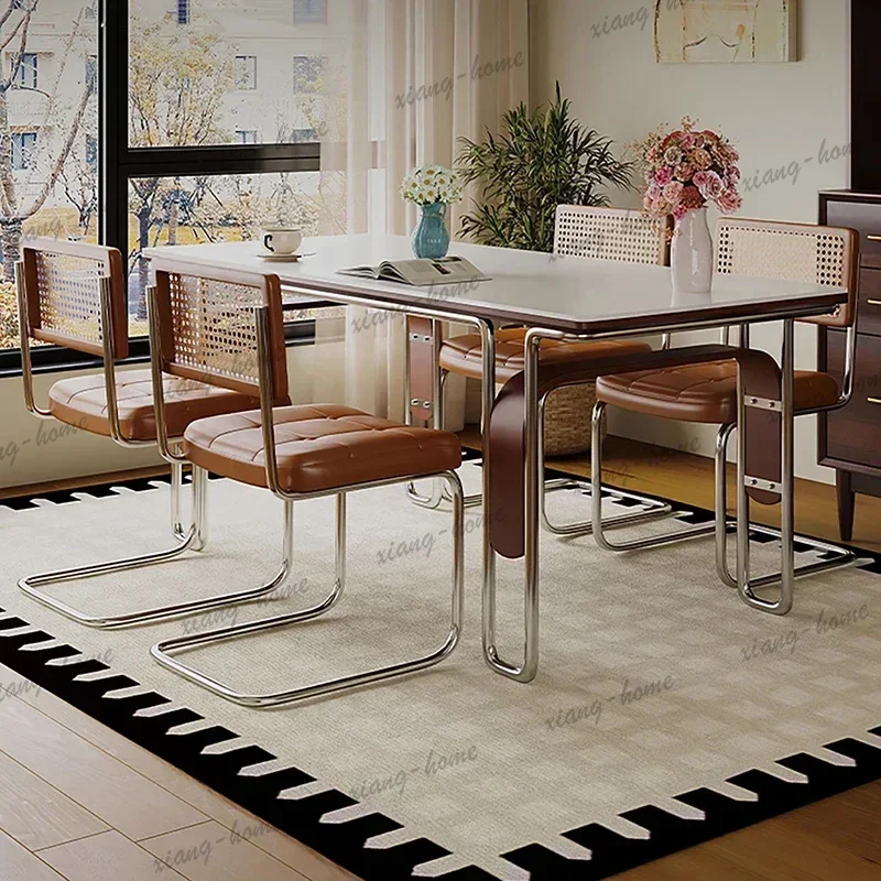 YJ Versatile Sleek Oak Functional Premium Dining Table White Rectangular Distinctive Strong Oval Dining Table Esstisch Furniture