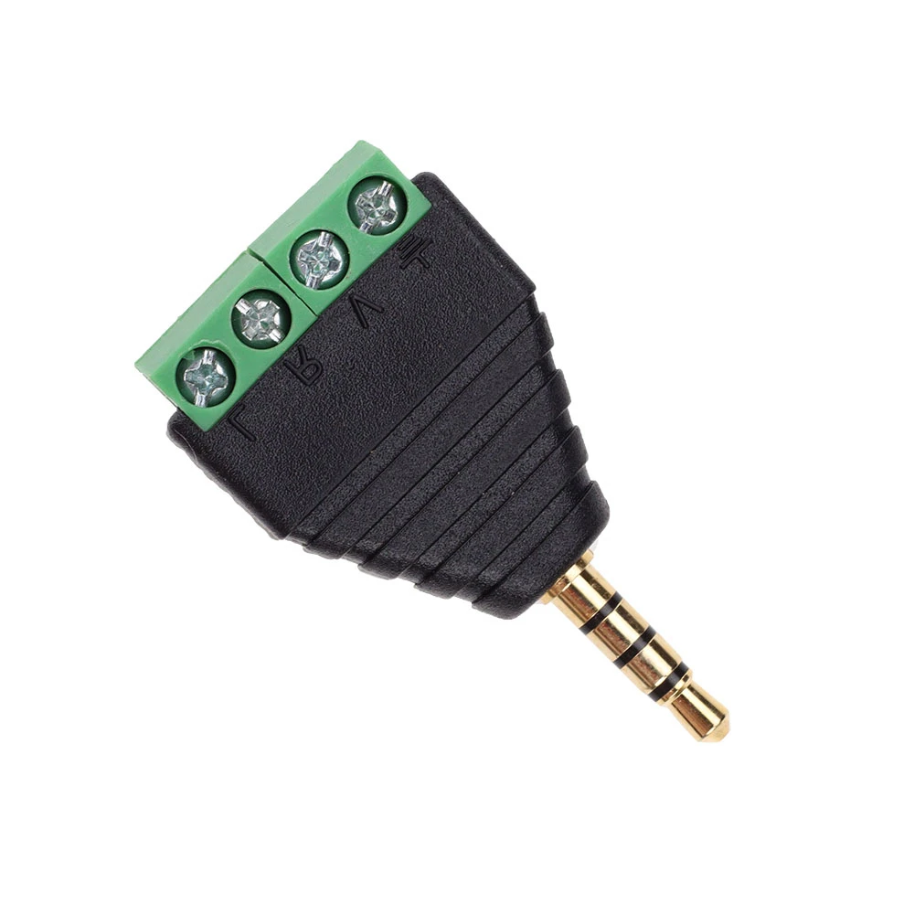 Conector sin soldadura estéreo de cuatro polos, Conector de Audio a Terminal, 100 piezas, 3,5mm