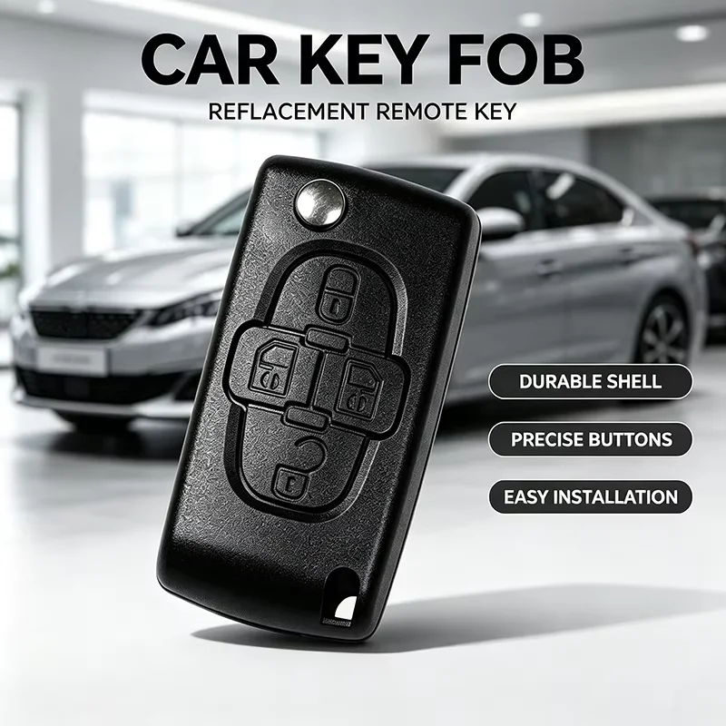 4Buttons Flip Floding Remote Key Fob Case Shell Fob for Peugeot 207 307 308 407 607 807 For Citroen C2 C3 C4 C5 C6 CE0523 CE0536