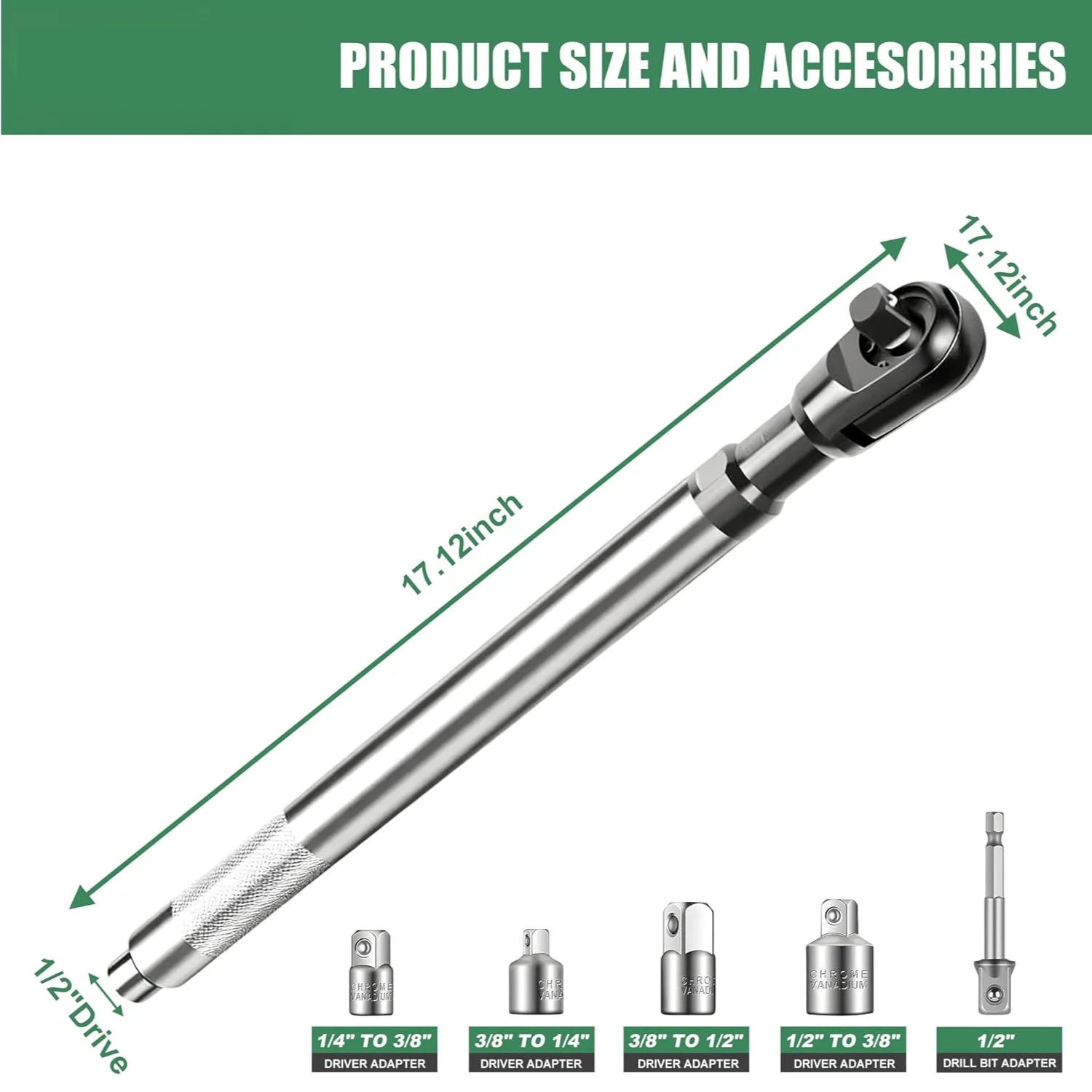 Offset Extension Wrench for Electric Drill 1/2