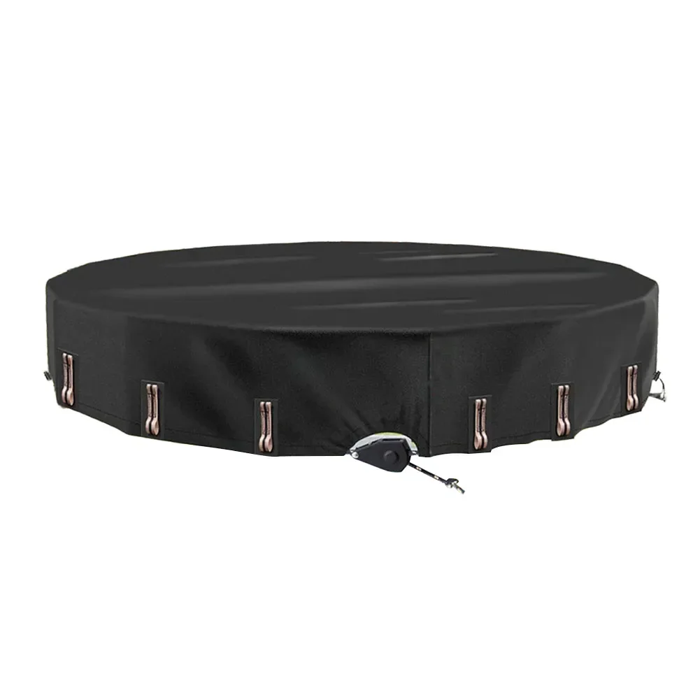 Black Round Solar Pool Cover With Patented Ratchet Fast Tightening For Above Ground Frame Pools Heat Retention 10-16FT