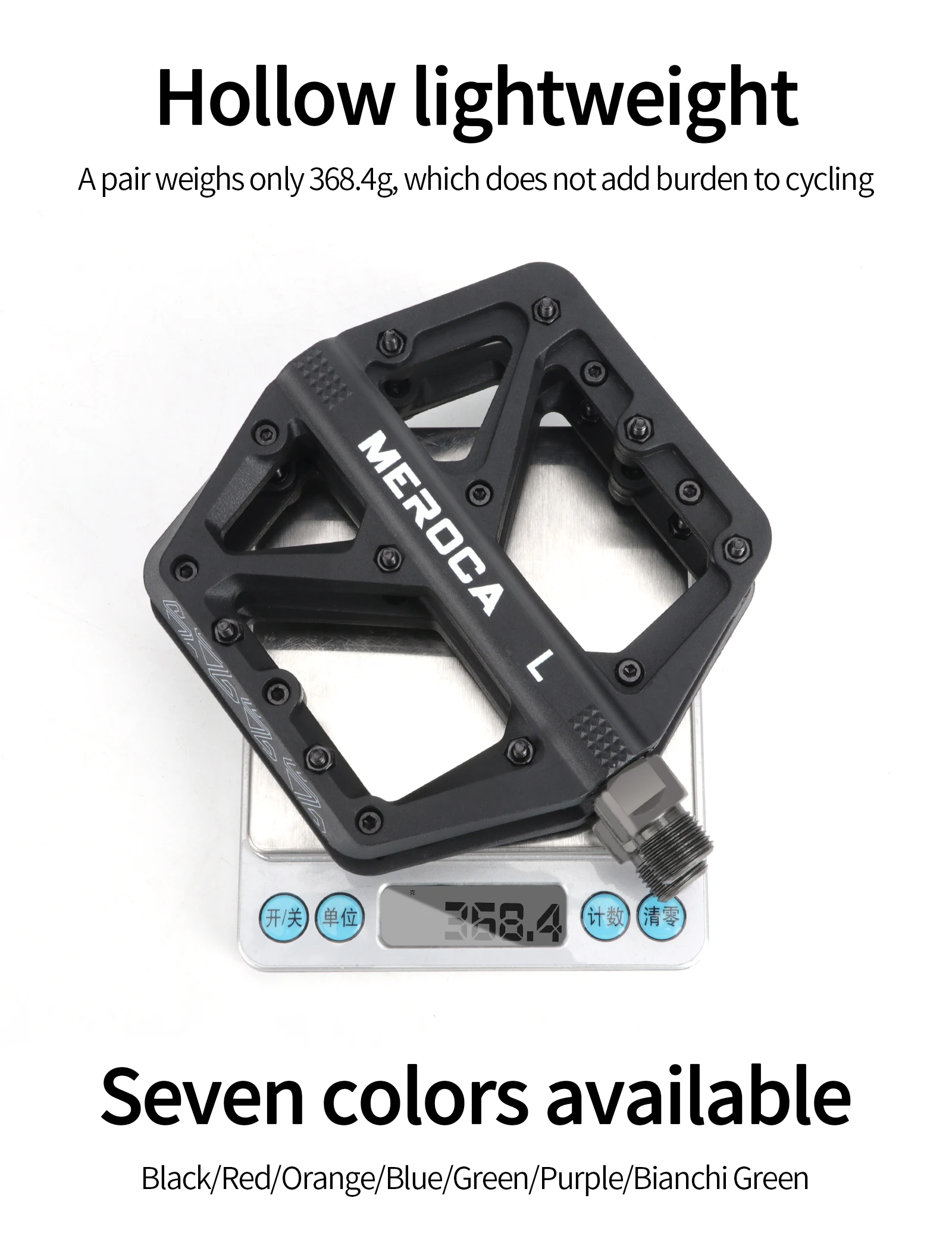 MEROCA Nylon-Fahrradpedale, ultraleichte Dichtungslager, Mountainbike, Rennrad, flache Plattform, wasserdichte Fahrradpedale, rutschfeste Teile – Detail 10