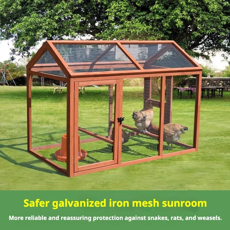 Multi Size Solid Wood Poultry & Pet Cage For Chicken Duck Pigeon Rabbit Cat Dog Indoor Outdoor
