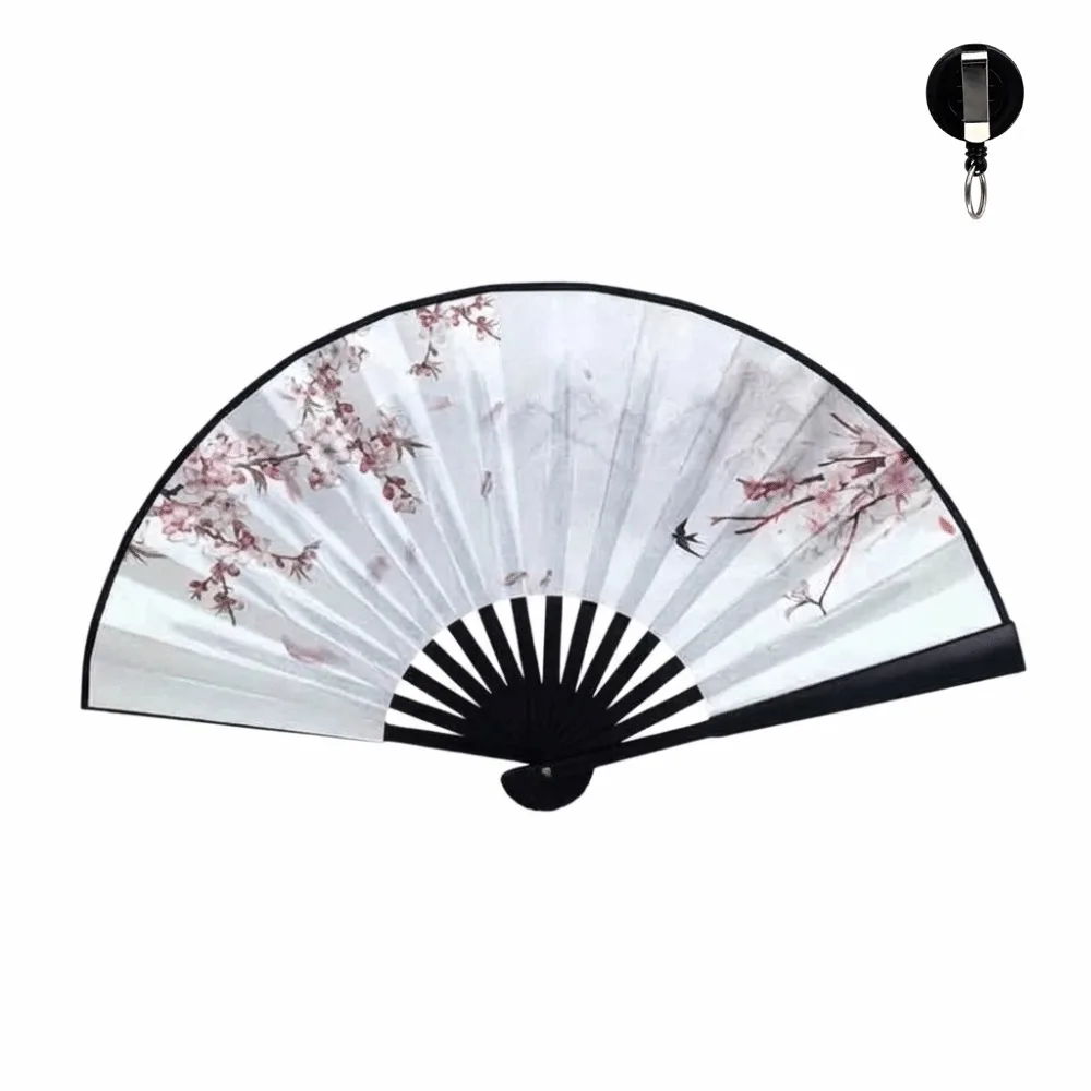 Collapsible Chinese Folding Fan Retractable Cord Portable Cosplay Rotating Flying Fan Decorative Lightweight Boomerang Magic Fan