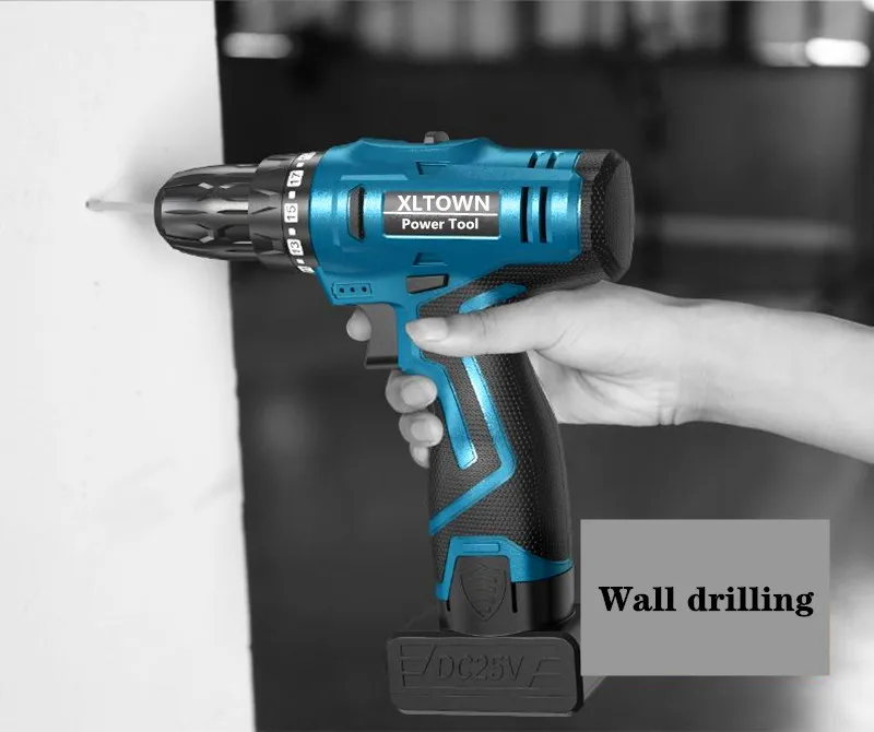 XLTOWN 16.8V/25V Cordless Electric Drill Rechargeable Lithium Battery Household Multifunction Electric Screwdriver