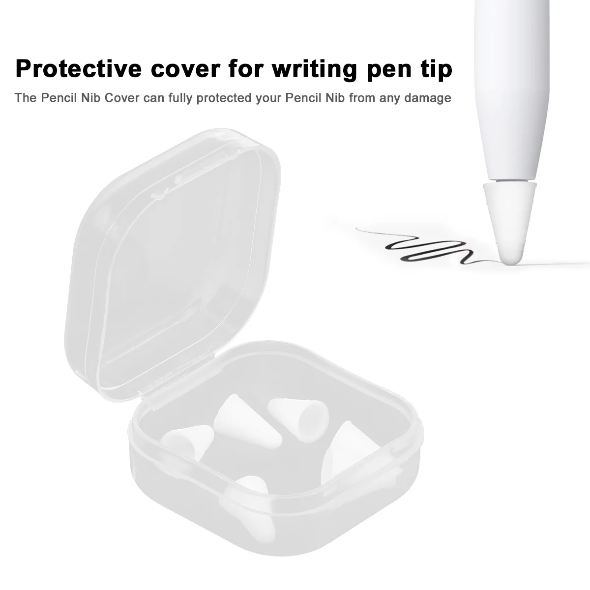 

8 шт., чехол для стилуса, силиконовый протектор, бесшумное письмо, снижает шум для карандаша 1, 2, белый чехол для стилуса