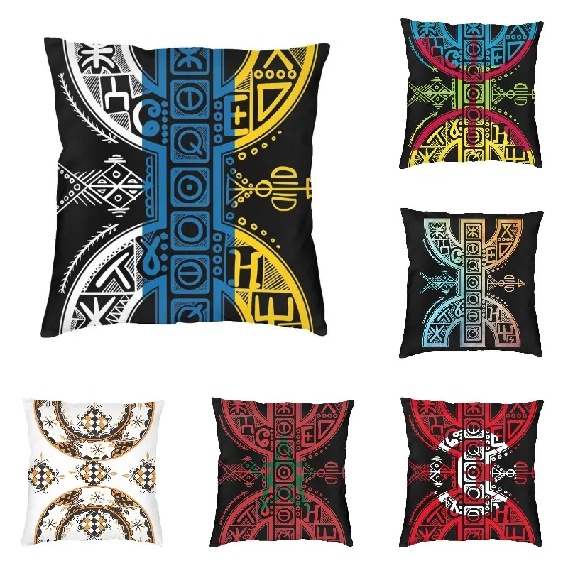 Modern Canarias Flag With Yaz Amazigh Roots Proud Canarian Berber Sofa Cushion Cover Velvet Pillow Case Decoration Pillowcase