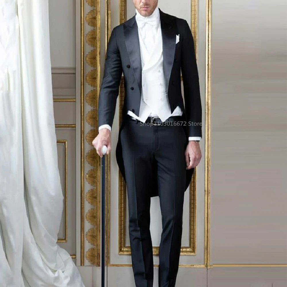 NONE Men Tailcoat Tuxedo Suit Black 4