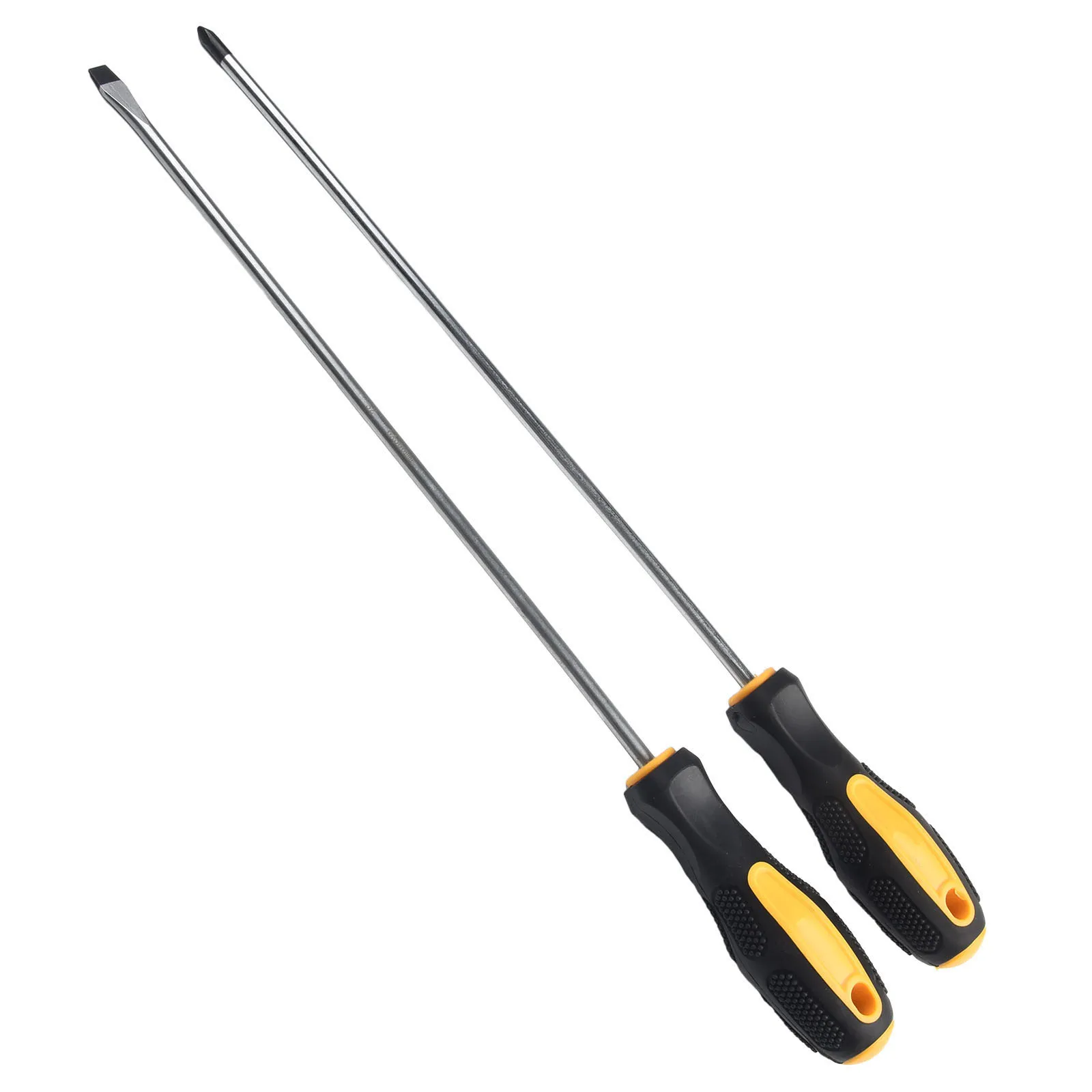 1/2pcs Extended Screwdriver Long Slotted Cross Screwdriver With Rubber Handle Multi-purpose Magnetic Screwdriver Repairing Tool