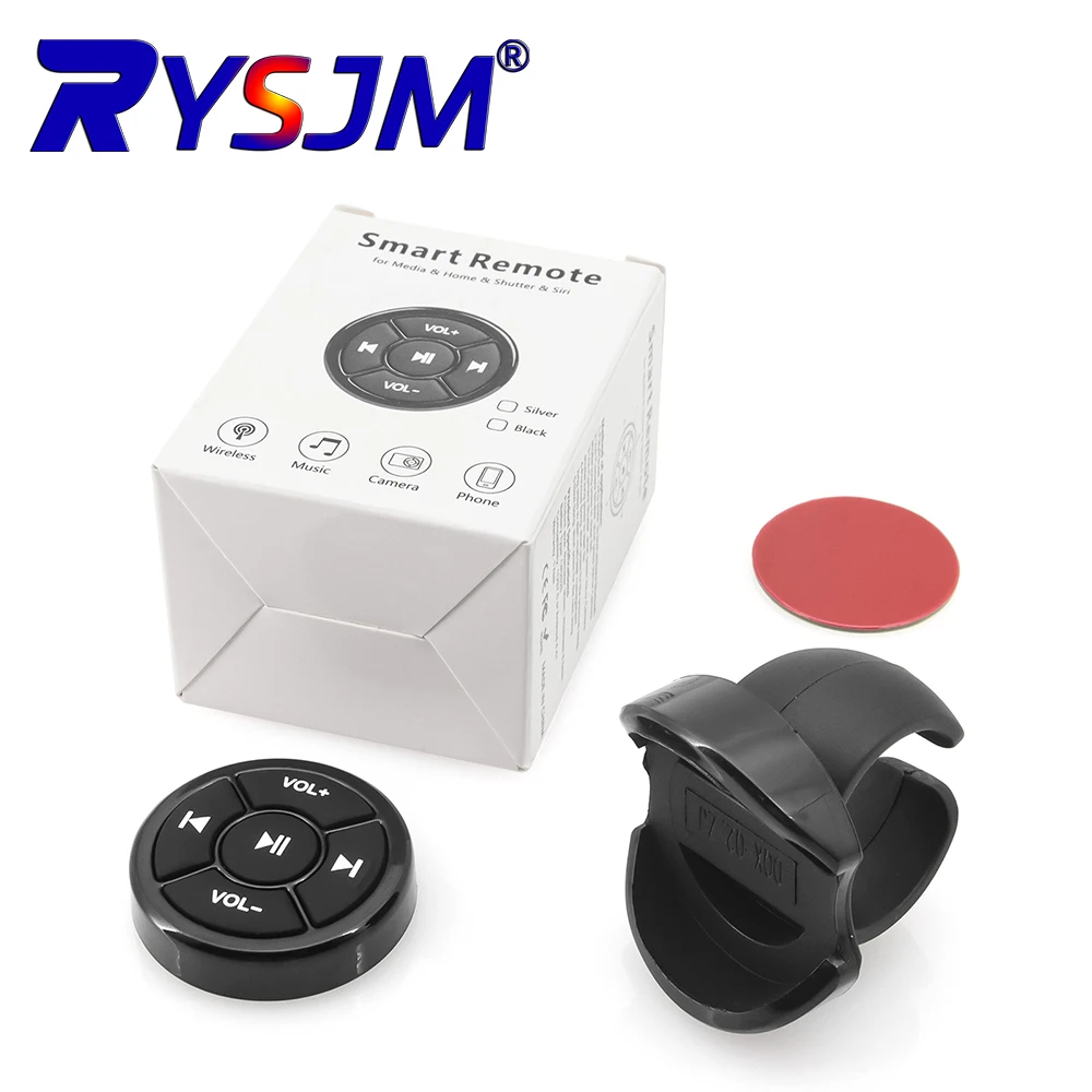 AliExpress NONE Wireless Bluetooth-compatible Car Motorcycle Bike Steering Wheel Music Play Smart Button Key Volume Controller