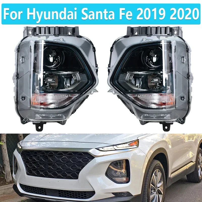 For Hyundai Santa Fe 2019 2020 Halogen Fog Light Car Front Bumper Turn Signal Lamp Headlight Assembly 92102S2000 92101S2000