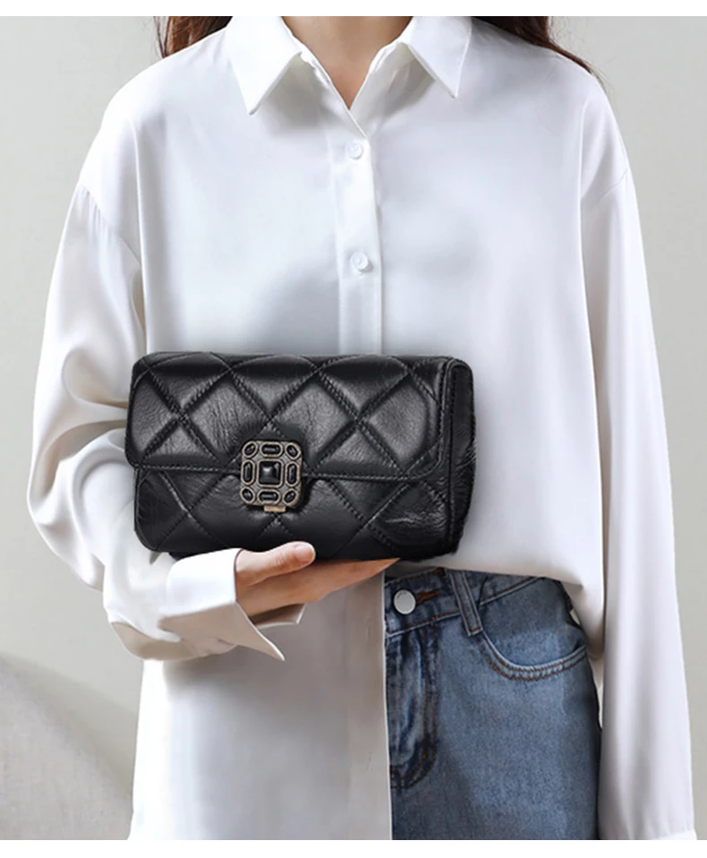 Aidrani Tasche für Damen aus echtem Leder, Sommer-Schultertasche mit Kette, neue kleine Tasche mit goldenem Ball, Diamantketten-Umhängetasche. – Detail 2