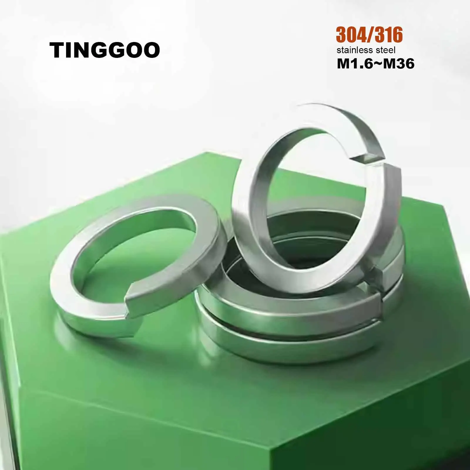 1/500pcs M1.6 M2 M2.5 M3 M3.5 M4 M5 M6 M8 M10 M12 M14 to M36 304 316 Stainless Steel Spring Split Lock Washer Elastic Gasket