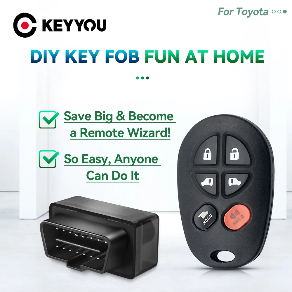 

KEYYOU With OBD Programmer Program DIY 315MHz Remote Key For Toyota Sienna Solara Avalon Camry Highlander Sequoia Tacoma Tundra