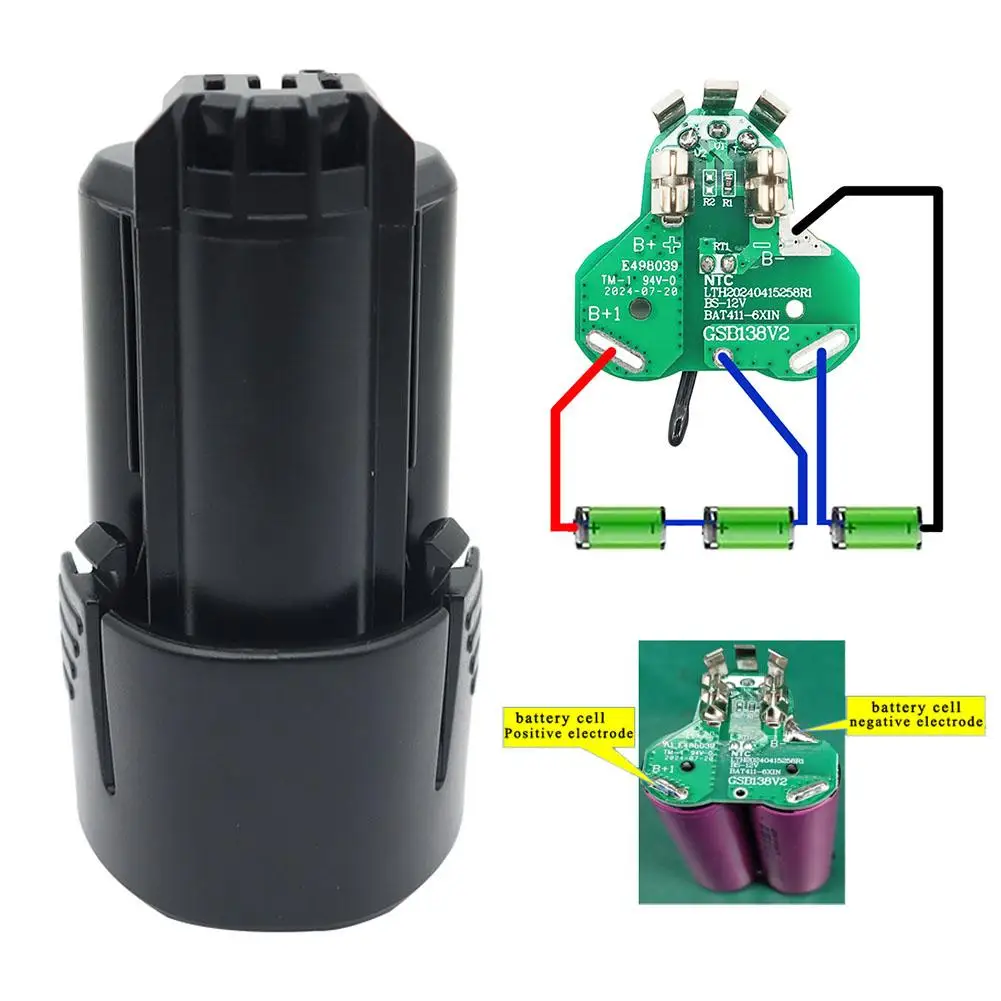 Caixa de plástico para bateria de íon-lítio bat420, 3/6 núcleos, proteção de carregamento pcb, 6ah, 5ah, acessórios, material, placa de carcaça, testi h6t9
