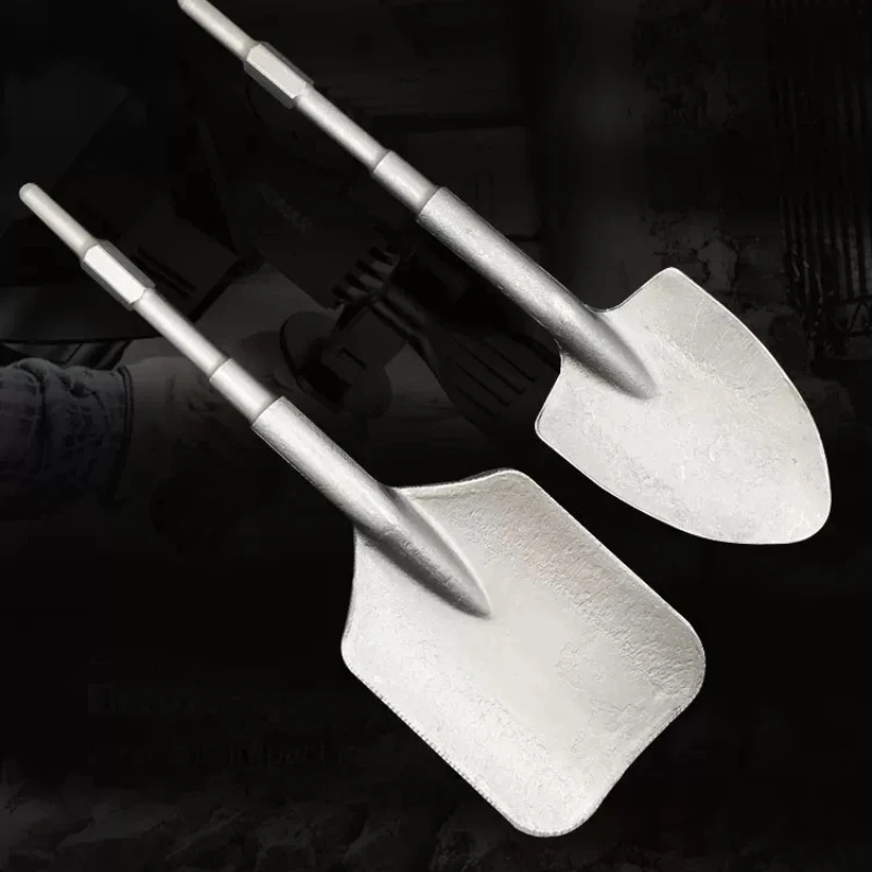 Small electric pick flat chisel 0810 hexagonal handle lengthened and widened flat shovel special  for trenching and grooving