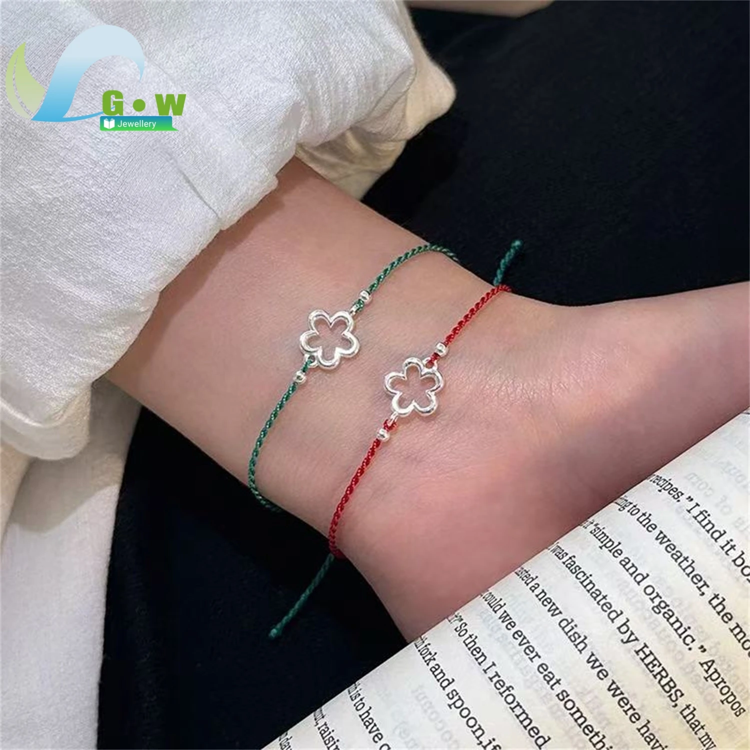 Colorful Flower Bracelet Women Handmade Woven Rope Wristband Elegant Jewelry Daily Wear Charm Gift For Her Girlfriend Wife