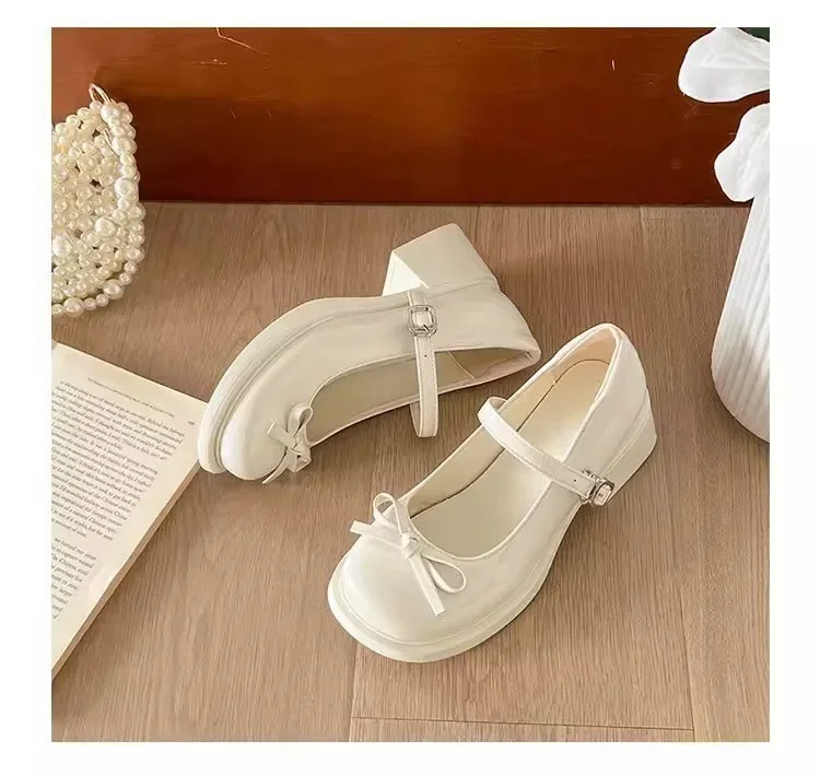 2026 Neue Plattform-Damenschuhe mit Dicker Hoher Sohle, Mary Jane Modell, Schlichte Outdoor-Pumps, Frühling-Herbst Damen-Lederschuhe – Detail 15
