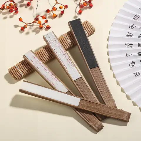 8인치 블랭크 대나무 종이 부채 남성용 스타일 그림 및 서예용 방진 전통 중국 한복 스타일 부채