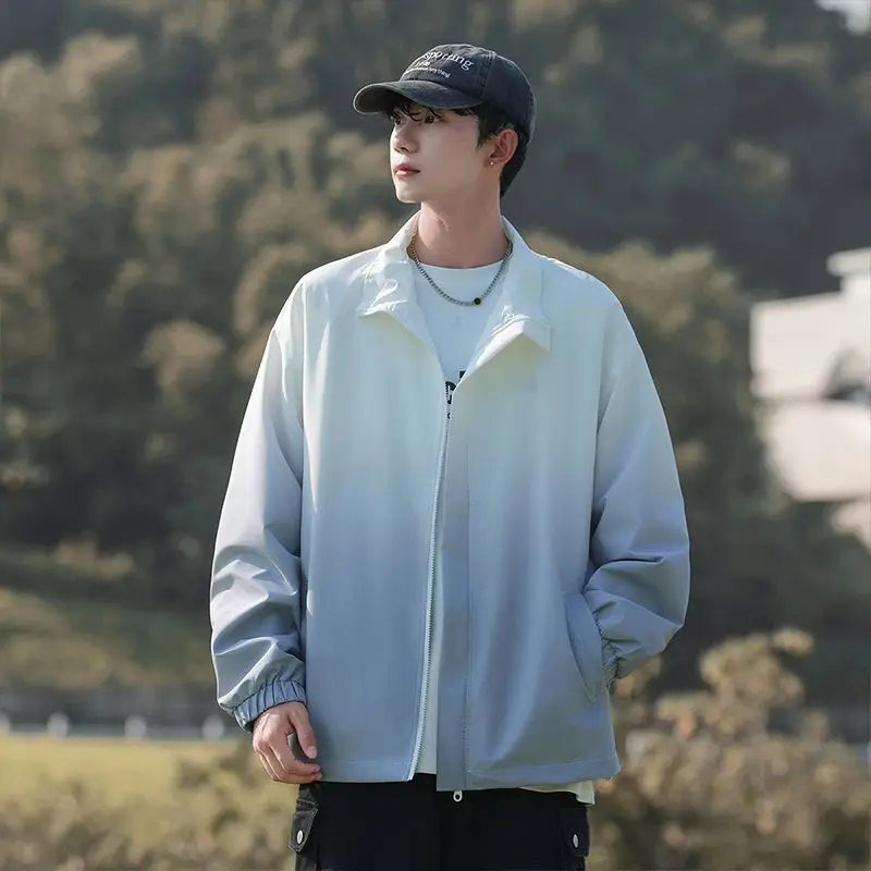 

Gradient Collar Jacket Spring Autumn Loose Leisure Jacket