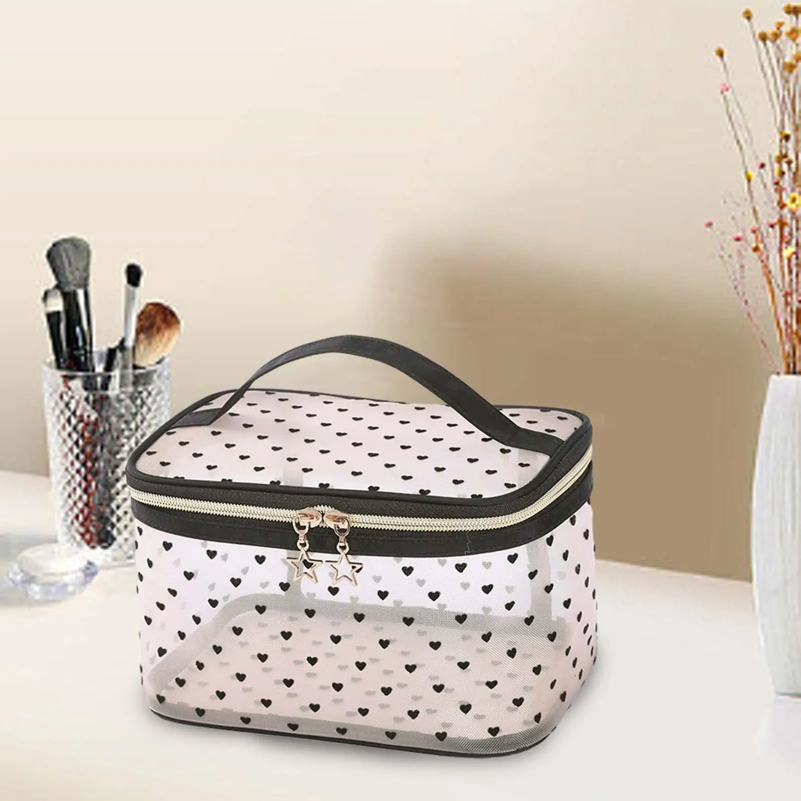 Portable Makeup Case Organizer Travel Essentials Oil Case Bathroom Cosmetic Organizer for Home Office Bathroom Travel Outdoor