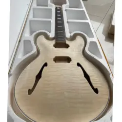 Hollow Body and neck unfinished diy electric kit part plywood body maple veneer maple neck JA ZZA Style F holes HH