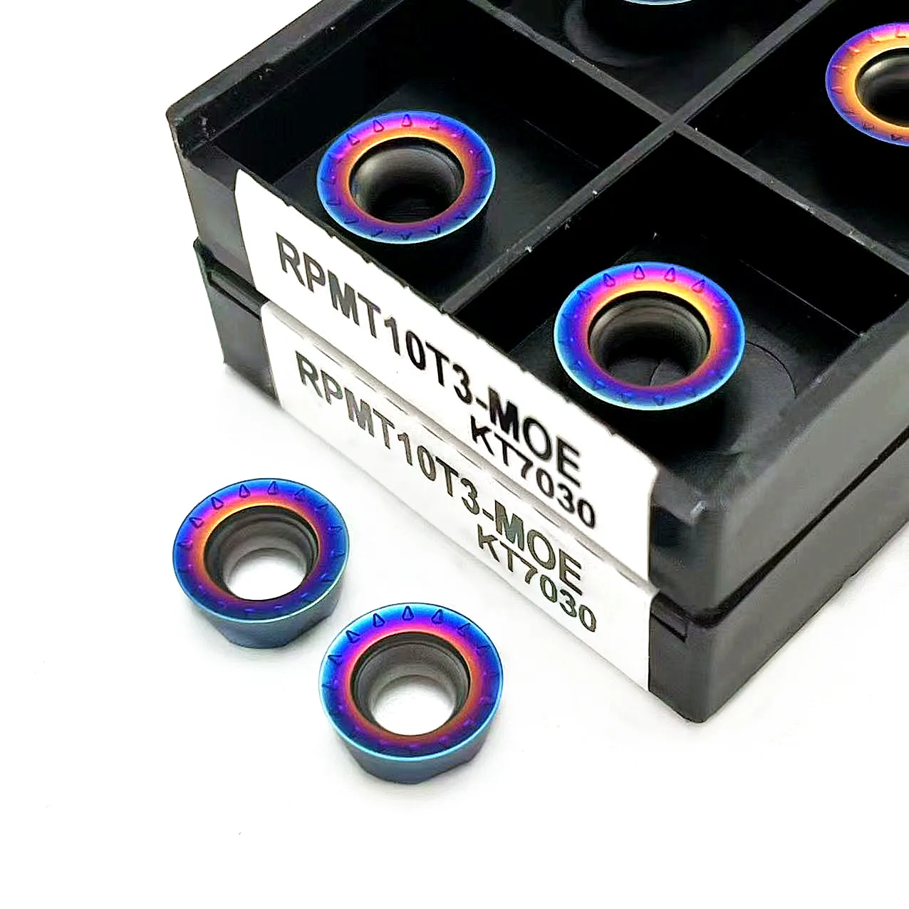 Nano Blue 10Pcs RPMT1204 RPMT10T3 MOE KT7030 CNC การประมวลผลโลหะเครื่องมือกลึงมิลลิ่งแทรกสามารถจัดทำดัชนีเครื่องกลึง