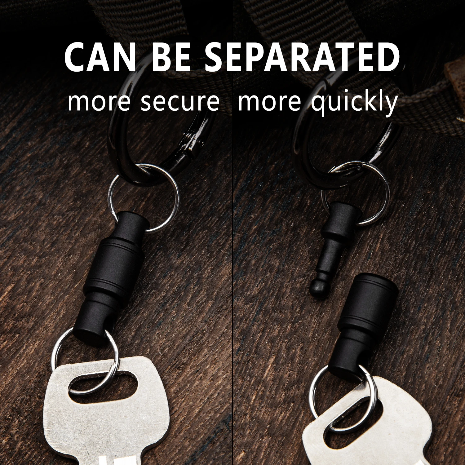 2pcs Titanium Alloy Quick Release Keychain For Men Women Mini Rotary Buckle Stainless Steel Keyring EDC Tool