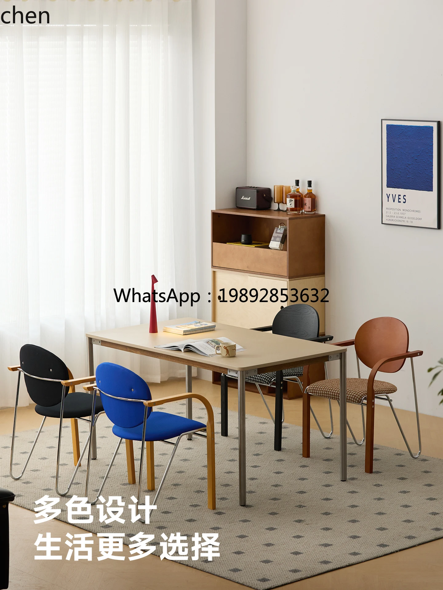 YFY  solid wood dining chair household chair sedentary and comfortable stackable backrest dining table and chairs