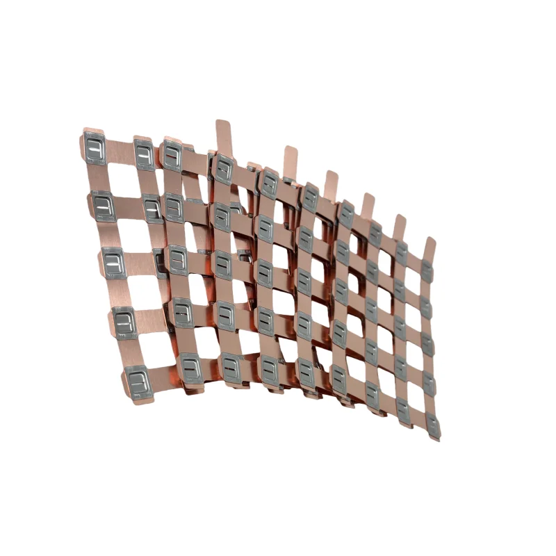 Copper-Nickel Sandwich Copper Busbar 0.3mm Thick Customized Powering on Center Spacing 22.5mm for Electronic Components 4*5P