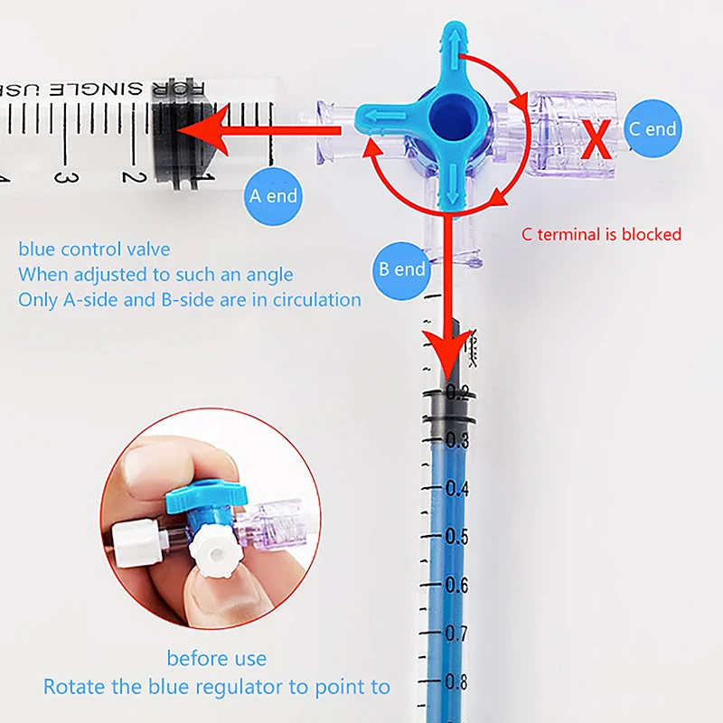 1Pc Plastic Three Way Stop Cock For Clinical Hospital Luer Lock Adapter 3 Way Stopcock Flexible T-Connector Extension Tube