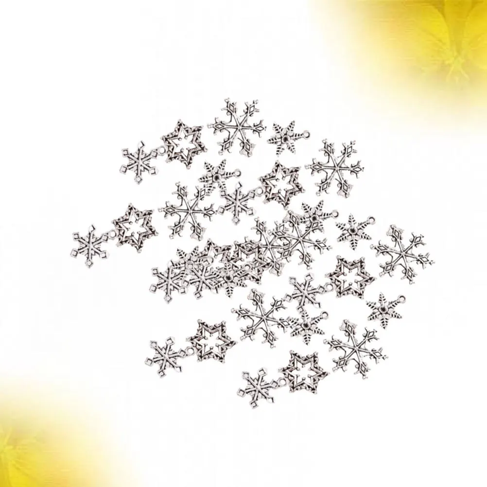 

100G Silver Snowflake Vintage Alloy Diy Pendant Charms For Necklace Bracelet Keychain Jewelry Making Craft Projects Accessories