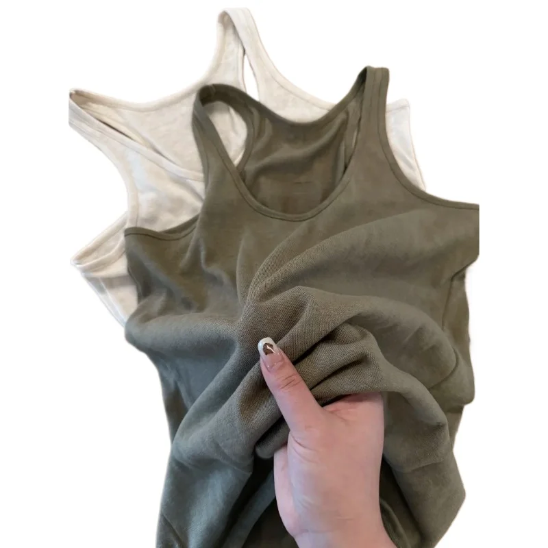 Women's Basic Versatile I-shaped Suspender Simple Temperament Vest Comfortable and Casual Summer Loose U-neck Lazy Bottoming Top
