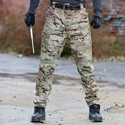 2024 new Tactical Cargo Pants Men Outdoor Waterproof SWAT Combat Camouflage Trousers Casual Multi Pocket Male Work Joggers